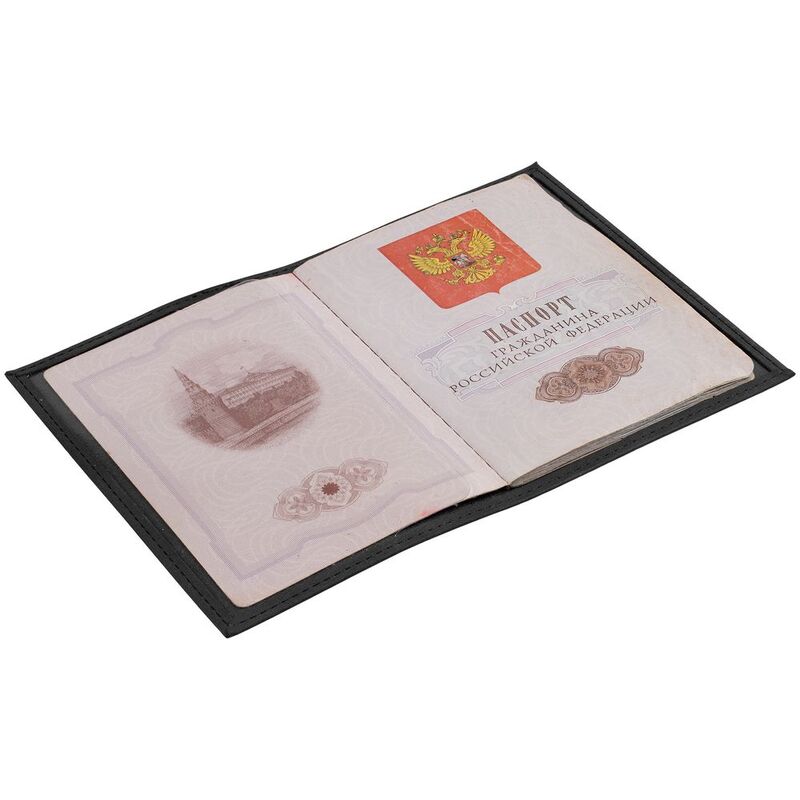 Обложка для паспорта Nubuk, черная арт.18090.30