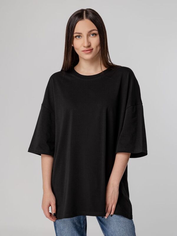 Футболка унисекс оверсайз Crosstown, черная арт.15213.30