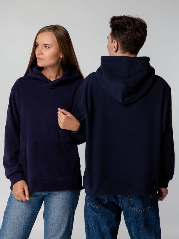 Худи флисовое унисекс Manakin, темно-синее арт.14366.40