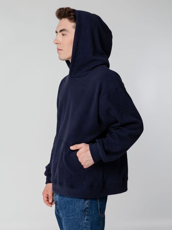 Худи флисовое унисекс Manakin, темно-синее арт.14366.40