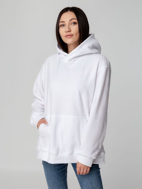 Худи флисовое унисекс Manakin, белое арт.14366.60