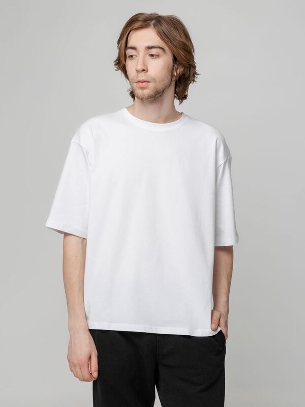 Футболка унисекс оверсайз Street Vibes, молочно-белая арт.16900.60