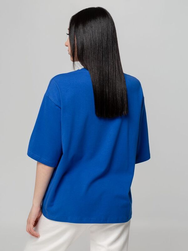 Футболка унисекс оверсайз Street Vibes, ярко-синяя арт.16900.44