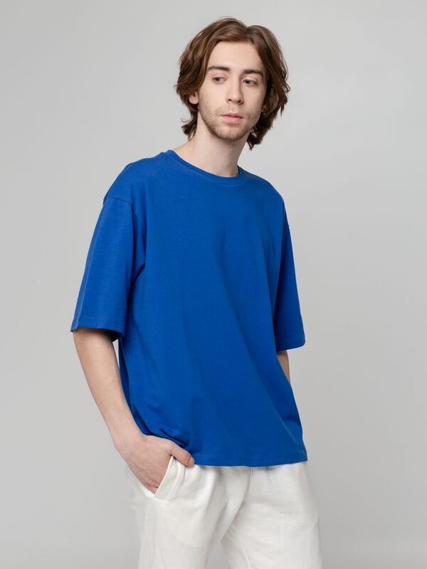 Футболка унисекс оверсайз Street Vibes, ярко-синяя арт.16900.44