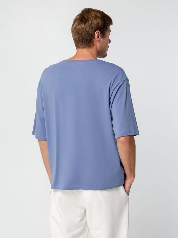 Футболка унисекс оверсайз Street Vibes, синяя (лавандовая) арт.16900.14