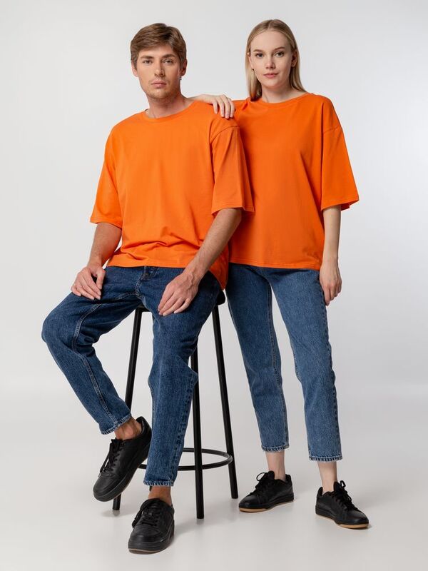 Футболка унисекс оверсайз Street Vibes, оранжевая арт.16900.20