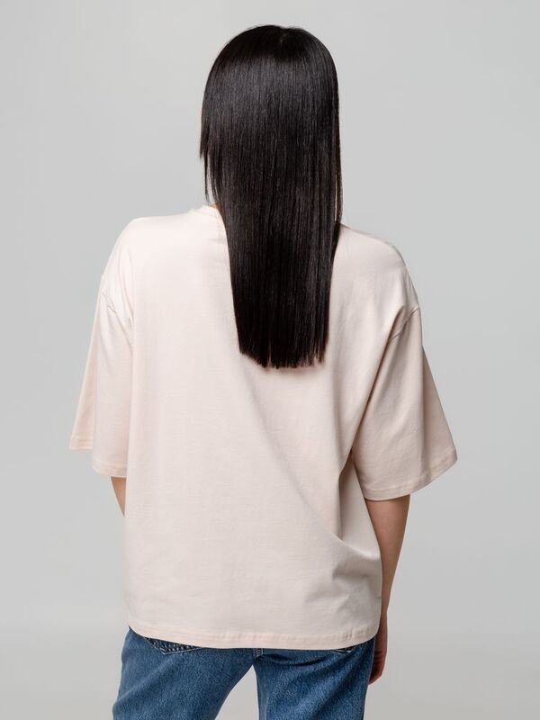 Футболка унисекс оверсайз Street Vibes, бежевая арт.16900.10