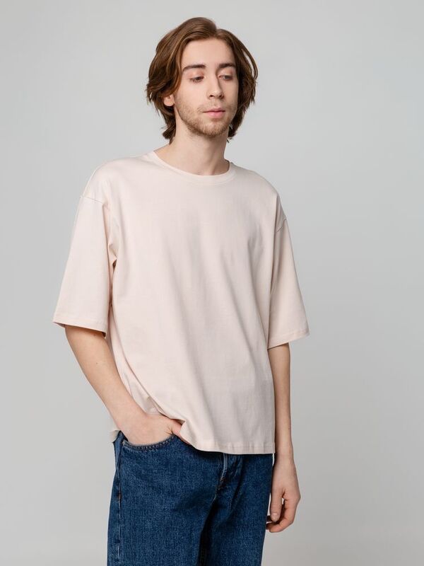 Футболка унисекс оверсайз Street Vibes, бежевая арт.16900.10