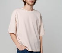 Футболка унисекс оверсайз Street Vibes, бежевая арт.16900.10