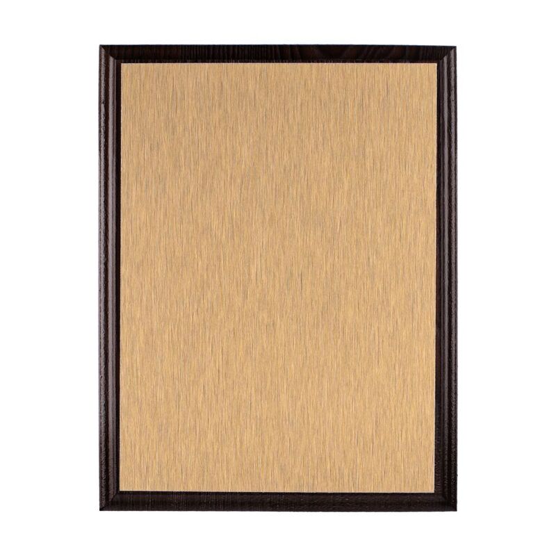 Плакетка Plaque, малая, венге с золотистой пластиной арт.15517.01