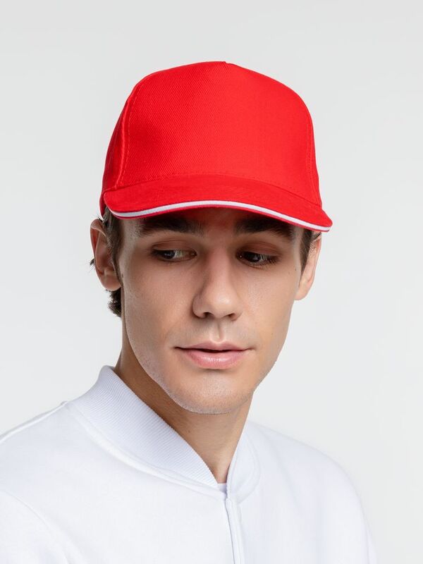 Бейсболка Classic, красная с белым кантом арт.15848.50