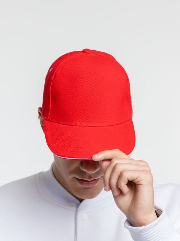 Бейсболка Classic, красная с белым кантом арт.15848.50