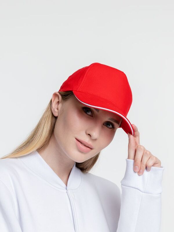 Бейсболка Classic, красная с белым кантом арт.15848.50