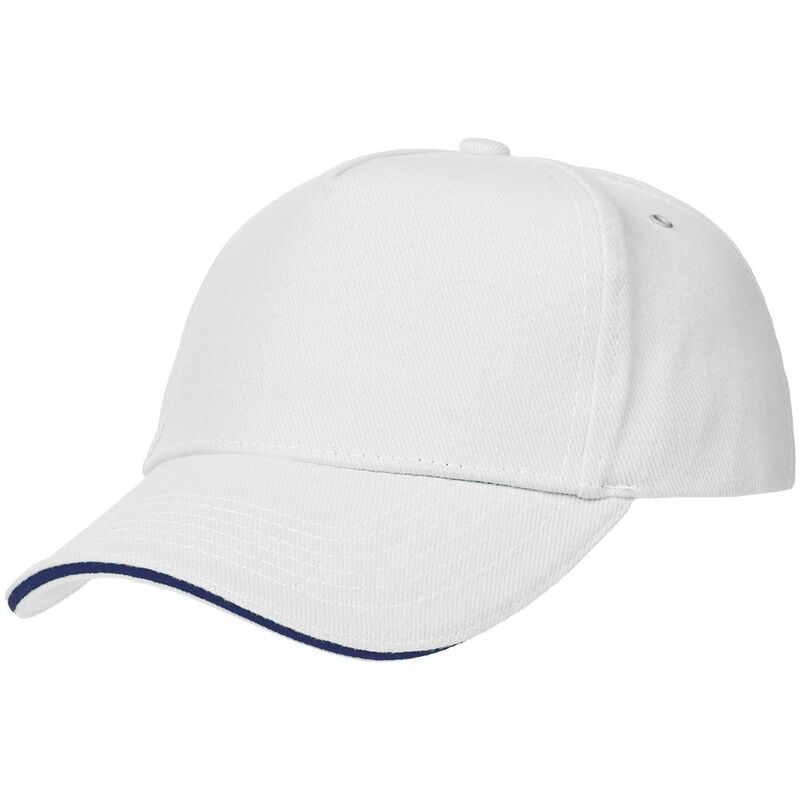 Бейсболка Classic, белая с темно-синим кантом арт.15848.60