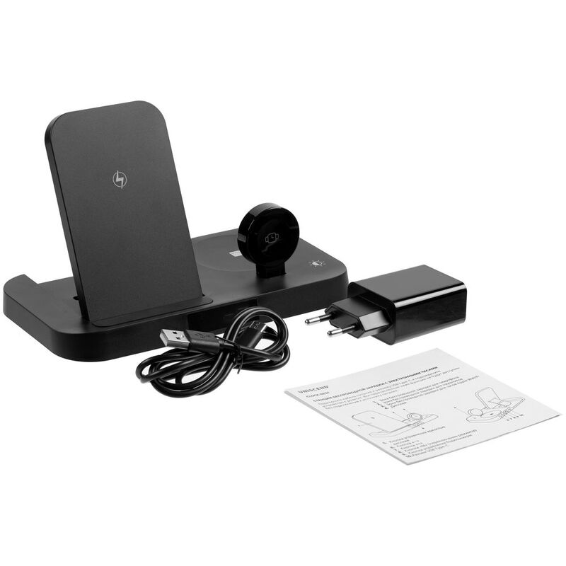 Зарядная станция с часами Clock Nest, черная арт.15609.30