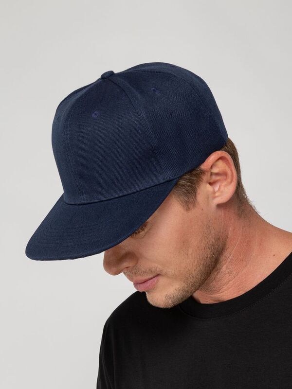 Бейсболка Snapback с прямым козырьком, темно-синяя арт.15948.40