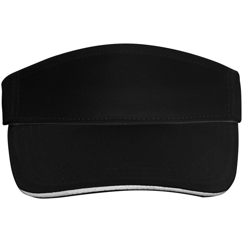 Козырек Active, черный с белым кантом арт.15429.30