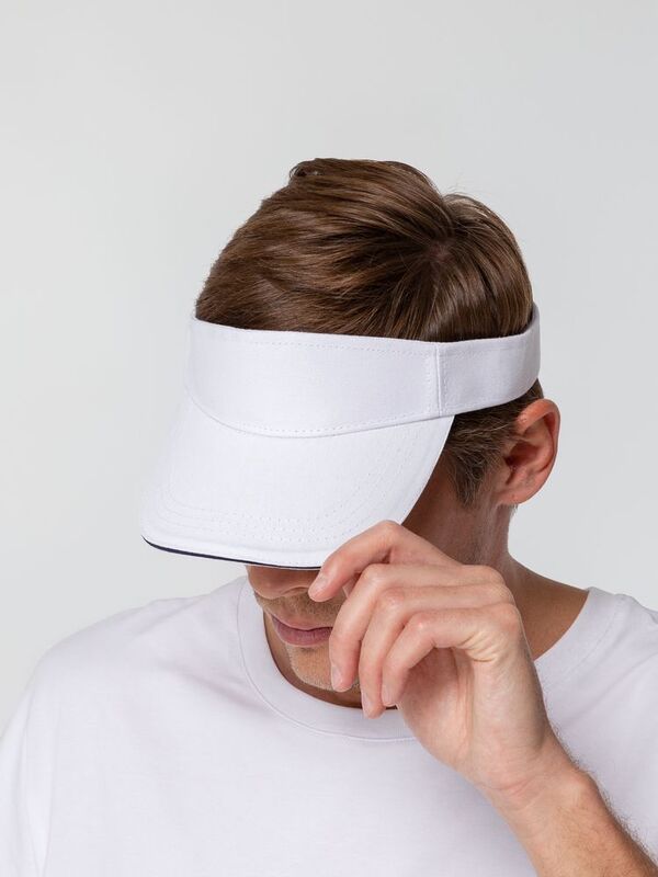 Козырек Active, белый с темно-синим кантом арт.15429.60