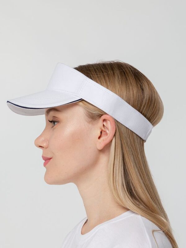 Козырек Active, белый с темно-синим кантом арт.15429.60