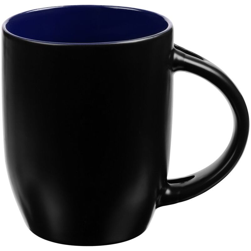 Кружка-хамелеон Melty с ложкой, черная с синим арт.15754.40