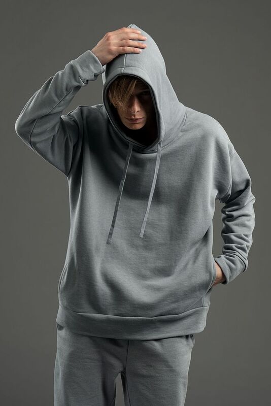 Худи унисекс H2, серое арт.15431.10