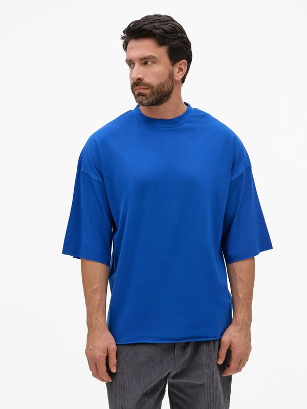 Футболка унисекс оверсайз T1, синяя арт.15437.40