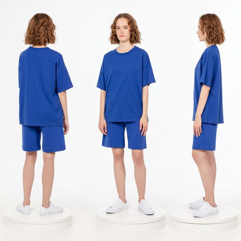 Футболка унисекс оверсайз T3, синяя арт.15439.40