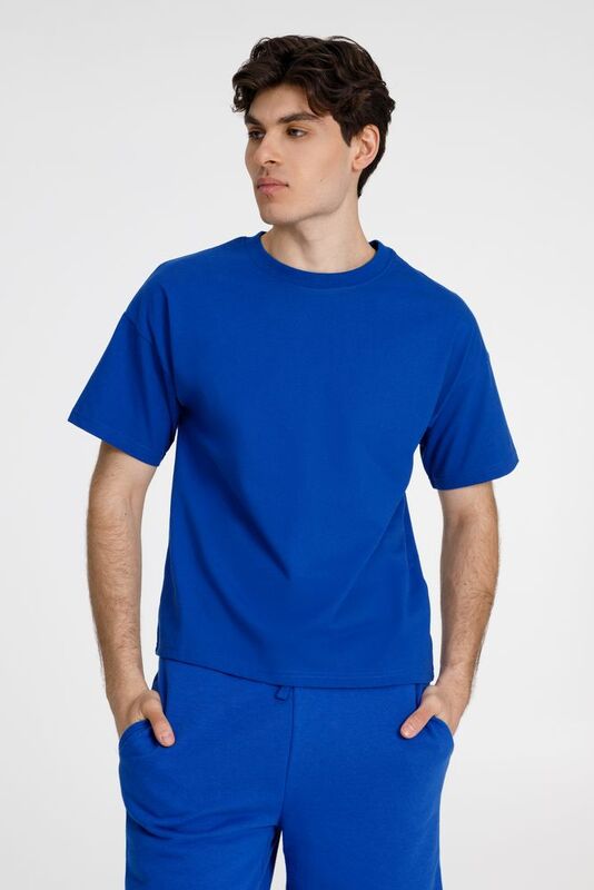 Футболка унисекс оверсайз T3, синяя арт.15439.40