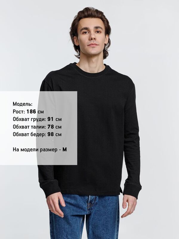 Футболка унисекс с длинным рукавом Pioneer LSL, черная арт.03982309