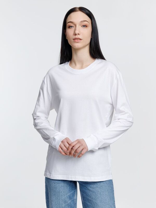 Футболка унисекс с длинным рукавом Pioneer LSL, белая арт.03982102