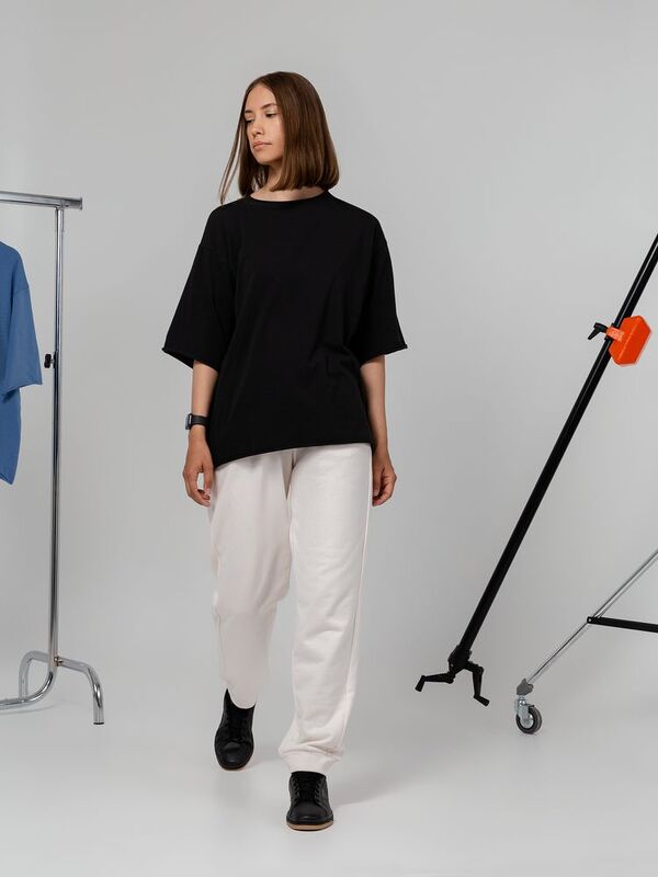 Футболка оверсайз Vozduh 2.0, черная арт.14611.30