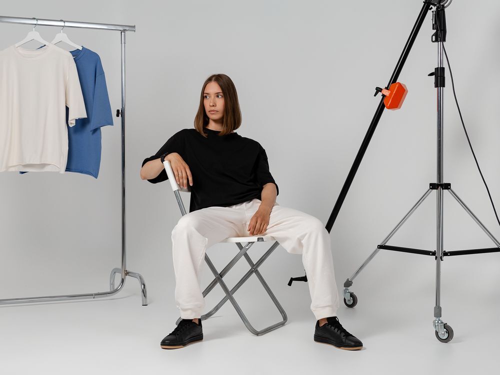 Футболка оверсайз Vozduh 2.0, черная арт.14611.30