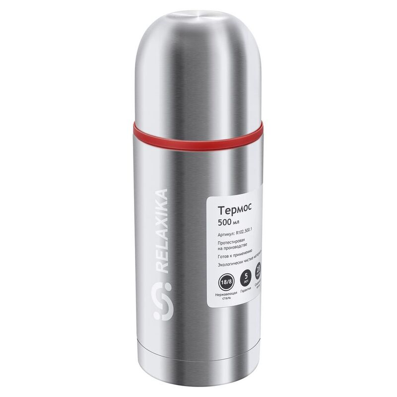 Термос Relaxika Duo 500 в чехле, стальной арт.15347.10