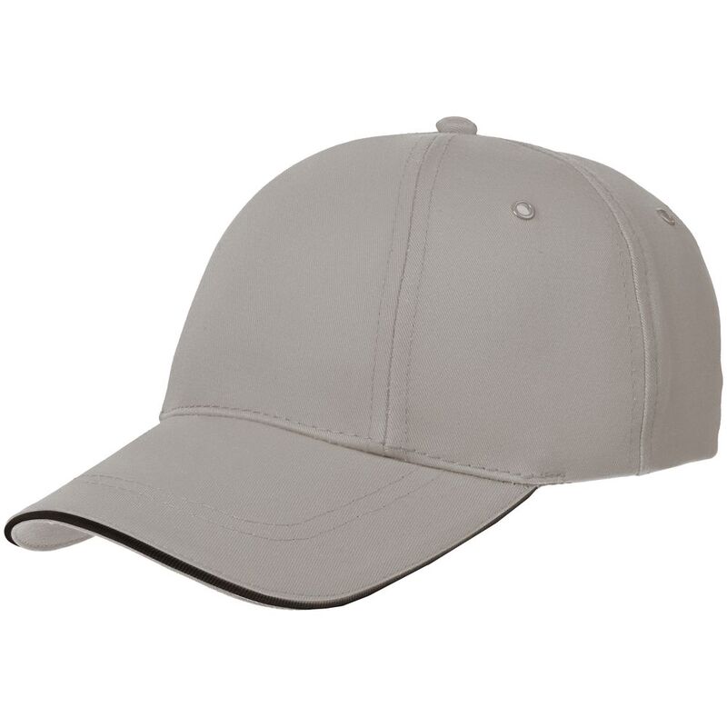 Бейсболка Canopy, серая с черным кантом арт.15149.11