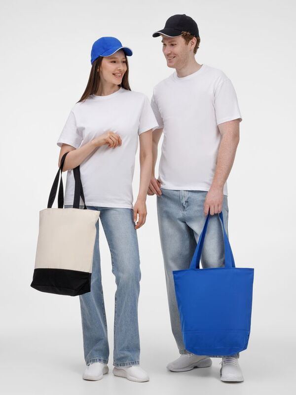 Бейсболка Canopy, черная с белым кантом арт.15149.30