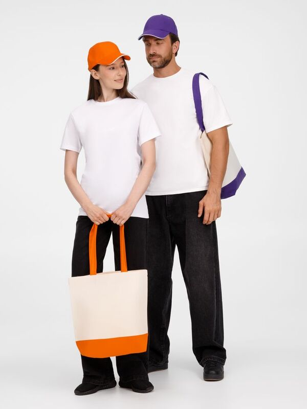 Бейсболка Canopy, оранжевая с белым кантом арт.15149.20