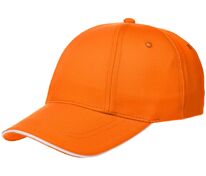 Бейсболка Canopy, оранжевая с белым кантом арт.15149.20