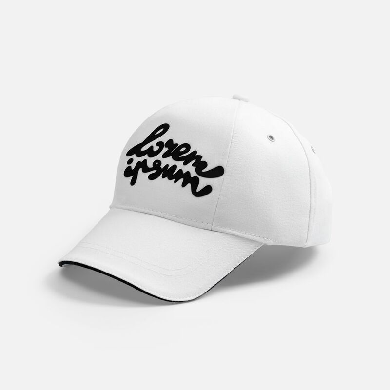 Бейсболка Canopy, белая с темно-синим кантом арт.15149.60