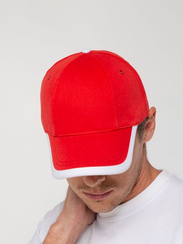 Бейсболка Honor, красная с белым кантом арт.15150.50