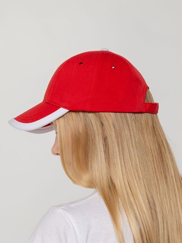 Бейсболка Honor, красная с белым кантом арт.15150.50