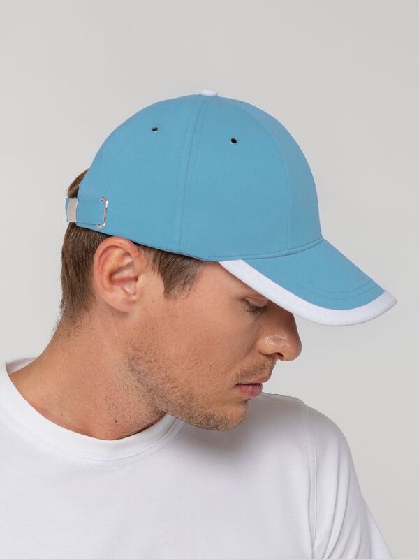 Бейсболка Honor, голубая с белым кантом арт.15150.14