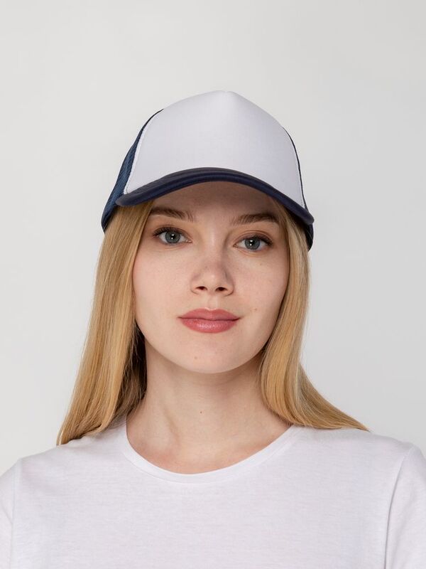 Бейсболка Sunbreaker, темно-синяя с белым арт.15151.46