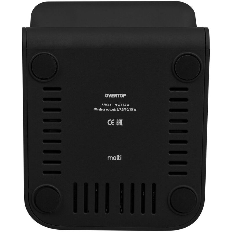 Беспроводное зарядное устройство с быстрой зарядкой Overtop, черное арт.24305.30