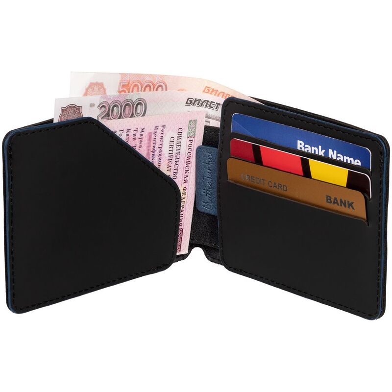 Портмоне Arrival, черное с синим арт.16154.34