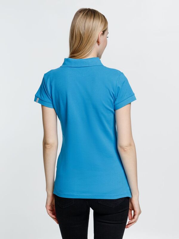 Рубашка поло женская Virma Premium Lady, бирюзовая арт.11146.42
