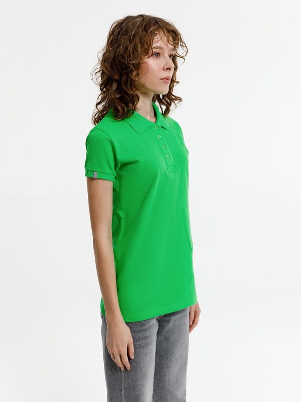 Рубашка поло женская Virma Premium Lady, зеленое яблоко арт.11146.94