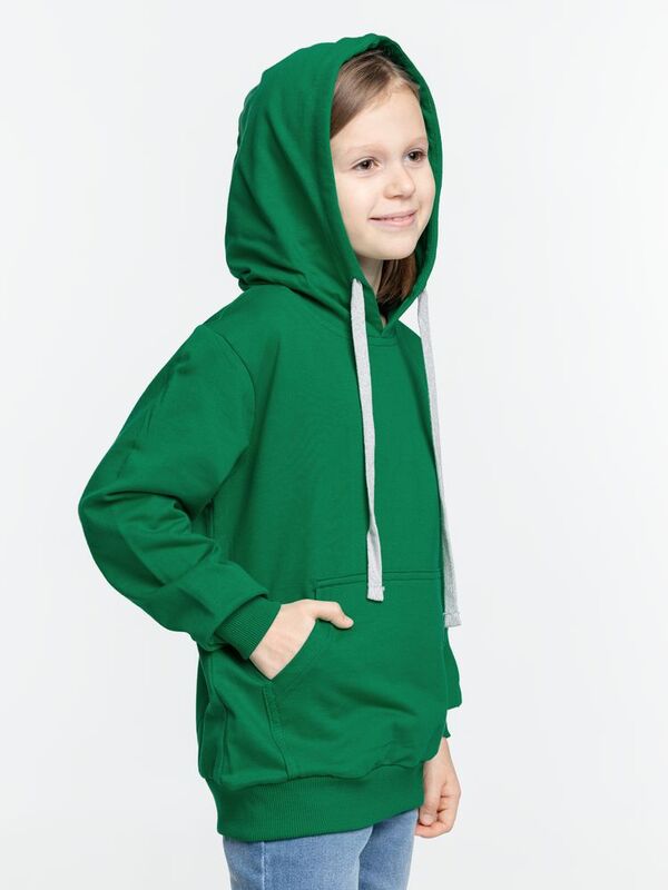 Толстовка с капюшоном детская Kirenga Kids, зеленая арт.11147.92
