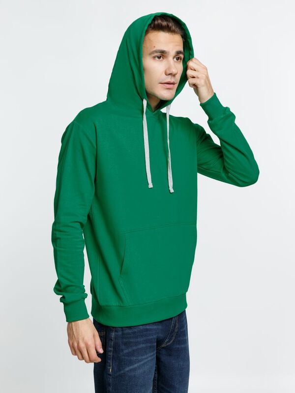 Толстовка с капюшоном Kirenga, зеленая арт.6894.92