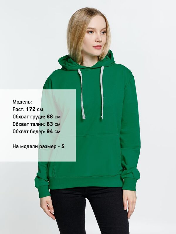 Толстовка с капюшоном Kirenga, зеленая арт.6894.92