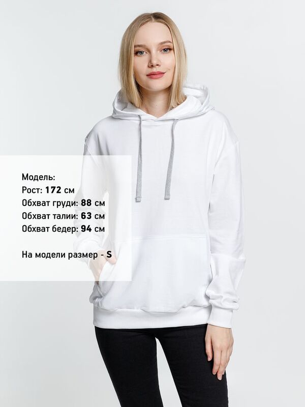 Толстовка с капюшоном Kirenga, белая (белоснежная) арт.6894.61